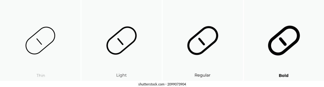 pills icon. Thin, Light Regular And Bold style design isolated on white background