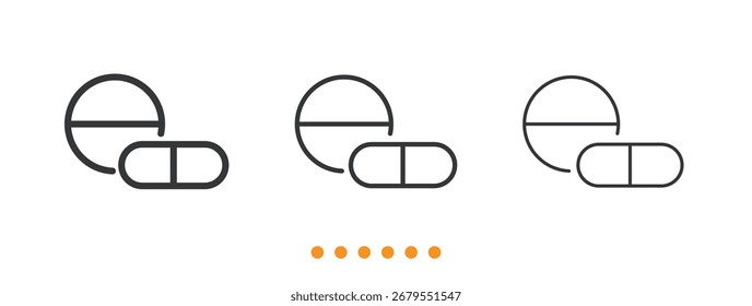 Ícone Pills. Vetor de ícone de linha fina