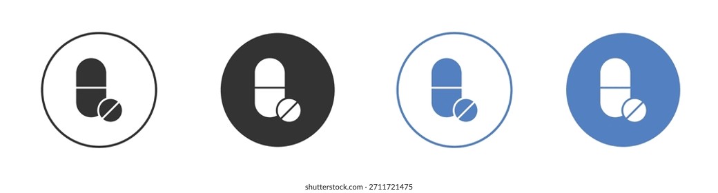 Ícone Pills Projeto de linha fina. Gráfico vetorial. EPS 10