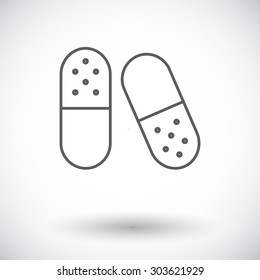 Pills icon. Thin line flat vector related icon for web and mobile applications. It can be used as - logo, pictogram, icon, infographic element. Vector Illustration. 