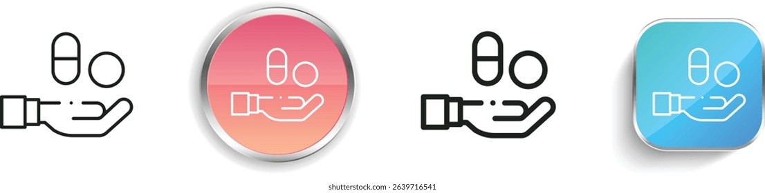 pills icon. Thin Linear, Regular and Button Style Design Isolated On White Background