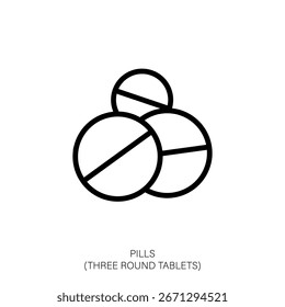 Pills Icon Three Round Tablets Medical Symbol
