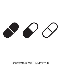 Pills Icon in trendy flat style. Tablet symbol for your web site design