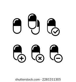 Pills Icon in trendy flat style isolated on grey background. Tablet symbol for your web site design, logo, app, UI. Vector illustration.