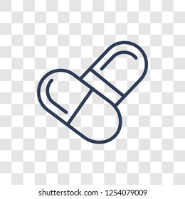 Pills icon. Trendy linear Pills logo concept on transparent background from Health and Medical collection