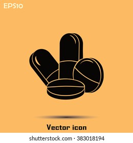 Pills icon, pills vector icon
