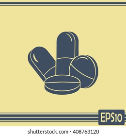Pills icon, pills vector icon