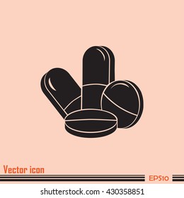 Pills icon, pills vector icon