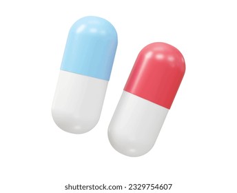 Pills icon vector 3d render illustration