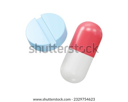 Pills icon vector 3d render illustration