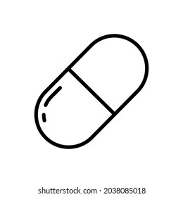 Pillt Symbol Vektor. Antibiotikareichzeichen. Arzneimittel-Symbol. Logo für Drogen. Arzneimittelmarke.