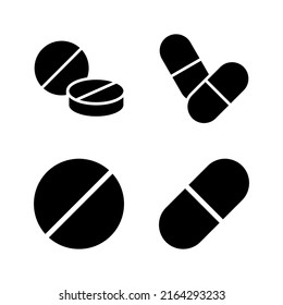 Pills icon vector. capsule icon. Drug sign and symbol
