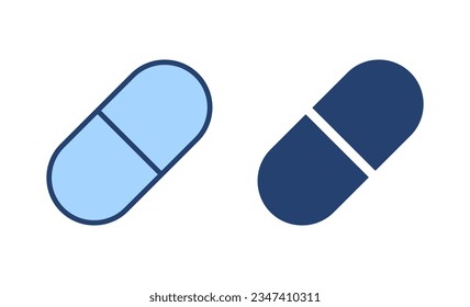 Pills icon vector. capsule icon. Drug sign and symbol