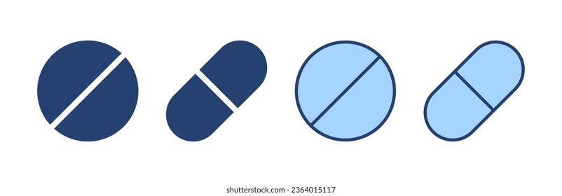 Pills icon vector. capsule icon. Drug sign and symbol