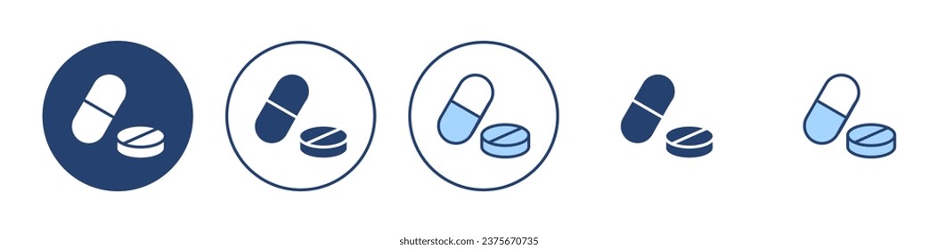 Pills icon vector. capsule icon. Drug sign and symbol