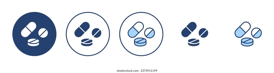 Pills icon vector. capsule icon. Drug sign and symbol