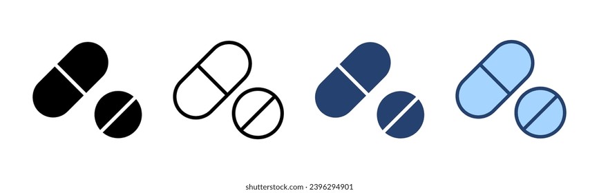 Vector de iconos de las columnas. icono de la cápsula. Signo y símbolo de drogas
