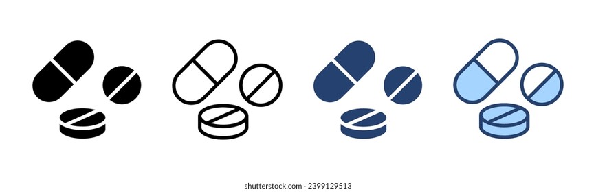 Pills icon vector. capsule icon. Drug sign and symbol
