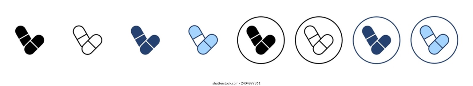 Pills icon vector. capsule icon. Drug sign and symbol