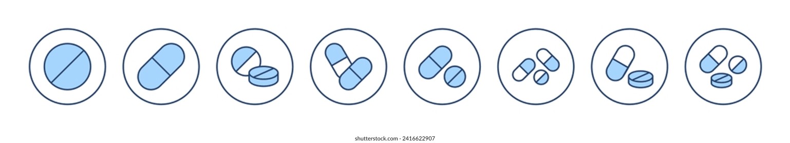 Pillt Symbol Vektor. Kapselsymbol. Arzneimittelzeichen und -zeichen