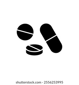 Pills icon vector. capsule icon. Drug sign and symbol