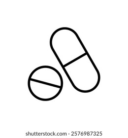 Pills icon vector. capsule icon. Drug sign and symbol