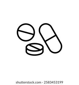 Pills icon vector. capsule icon. Drug sign and symbol