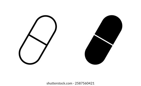 Pills icon vector. capsule icon. Drug sign and symbol