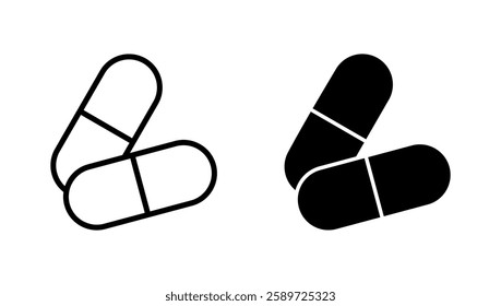 Pills icon vector. capsule icon. Drug sign and symbol