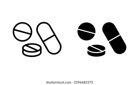 Pills icon vector. capsule icon. Drug sign and symbol