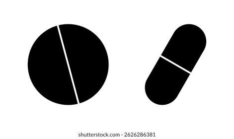 Pills icon vector. capsule icon. Drug sign and symbol