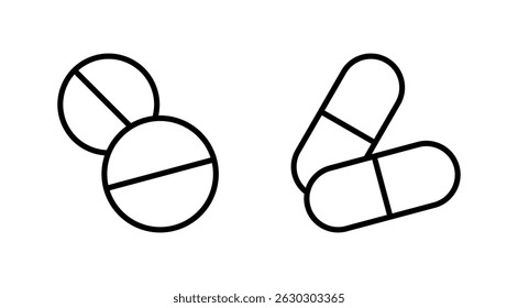 Pills icon vector. capsule icon. Drug sign and symbol