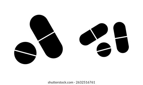 Pills icon vector. capsule icon. Drug sign and symbol