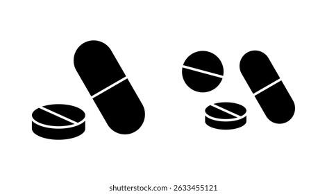 Pills icon vector. capsule icon. Drug sign and symbol