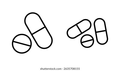 Pills icon vector. capsule icon. Drug sign and symbol