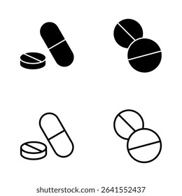 Pills icon vector. capsule icon. Drug sign and symbol