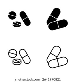Pills icon vector. capsule icon. Drug sign and symbol