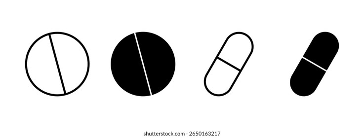 Pills icon vector. capsule icon. Drug sign and symbol