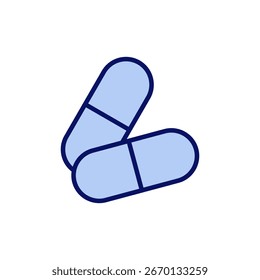 Icono de píldoras. Vector de cápsula. Signo y símbolo de la droga
