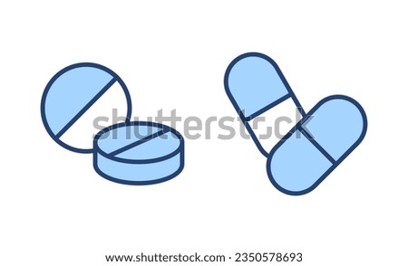 Pills icon vector. capsule icon. Drug sign and symbol