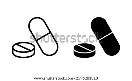 Pills icon vector. capsule icon. Drug sign and symbol