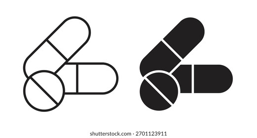 Ícone Pills coleção de vetores. ilustrações de símbolos de estoque de vetores
