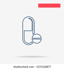Pills icon. Vector concept illustration for design.