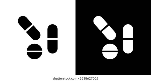 Pills icon Vector in flat style. Collection silhouettes