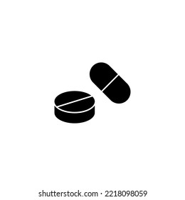 Ilustración vectorial de iconos. icono de la cápsula. Signo y símbolo de drogas