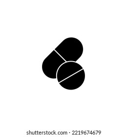 Pills icon vector illustration. capsule icon. Drug sign and symbol