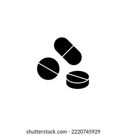 Pills icon vector illustration. capsule icon. Drug sign and symbol