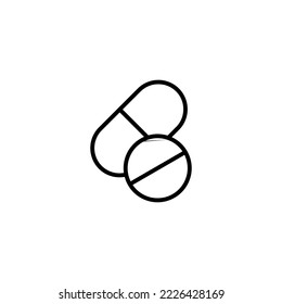 Pills icon vector illustration. capsule icon. Drug sign and symbol