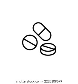Pills icon vector illustration. capsule icon. Drug sign and symbol