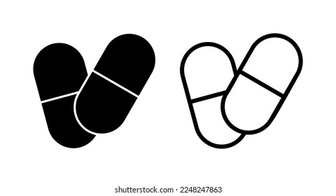 Pillt Symbol, Vektorgrafik. Kapselsymbol. Arzneimittelzeichen und -zeichen